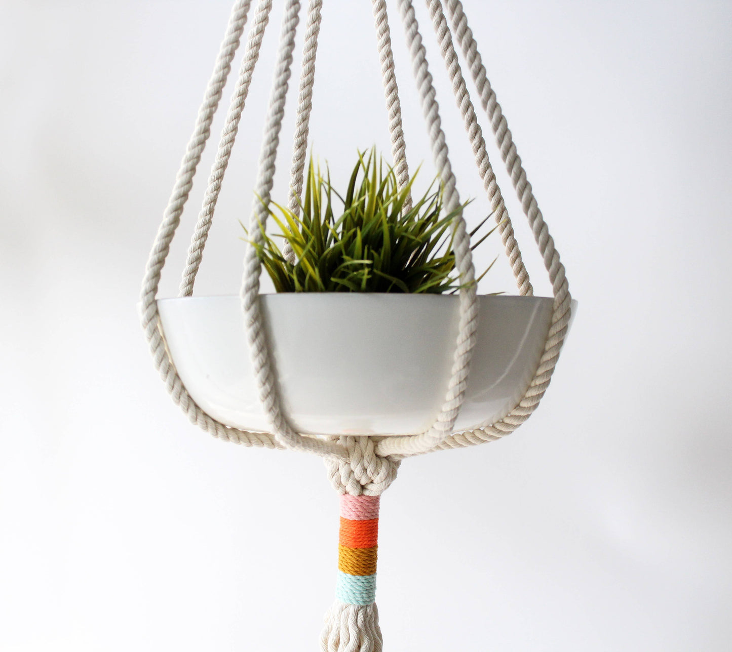 Macrame Plant Hanger, Hanging Planter: 52 inches (from top to end of tassels)