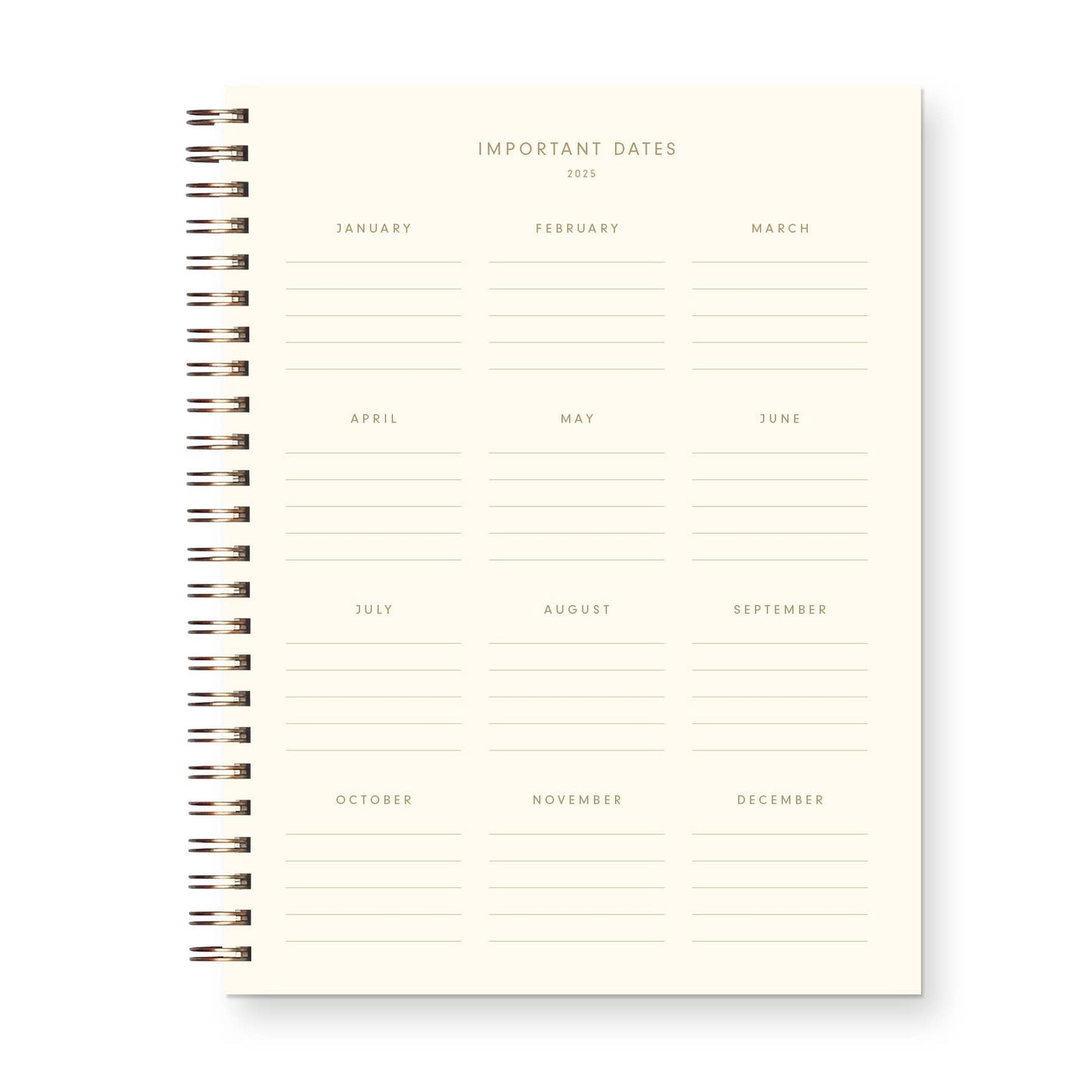 2025 Framed Floral Dated Weekly Planner: Saffron Cover | White Ink