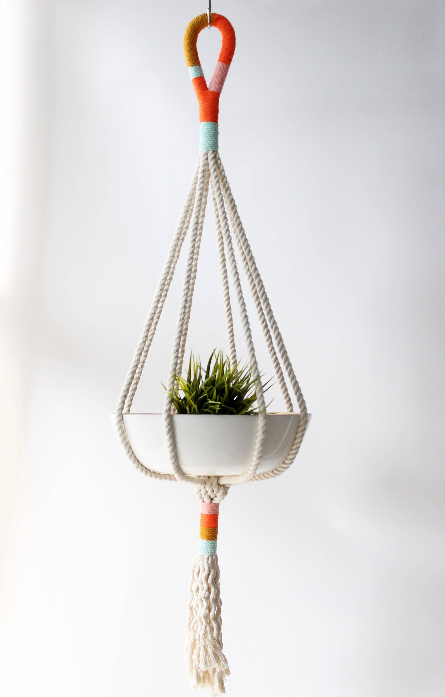 Macrame Plant Hanger, Hanging Planter: 52 inches (from top to end of tassels)