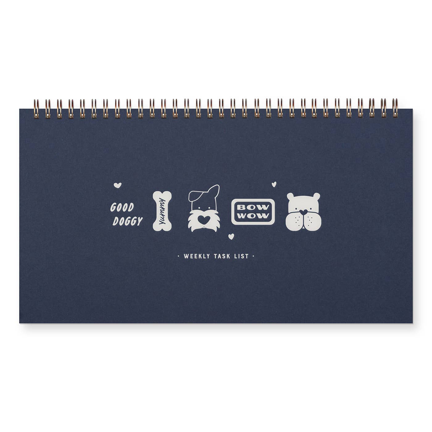 Bow Wow Dog Weekly Planner - Deep Blue: Deep Blue Cover | White Ink