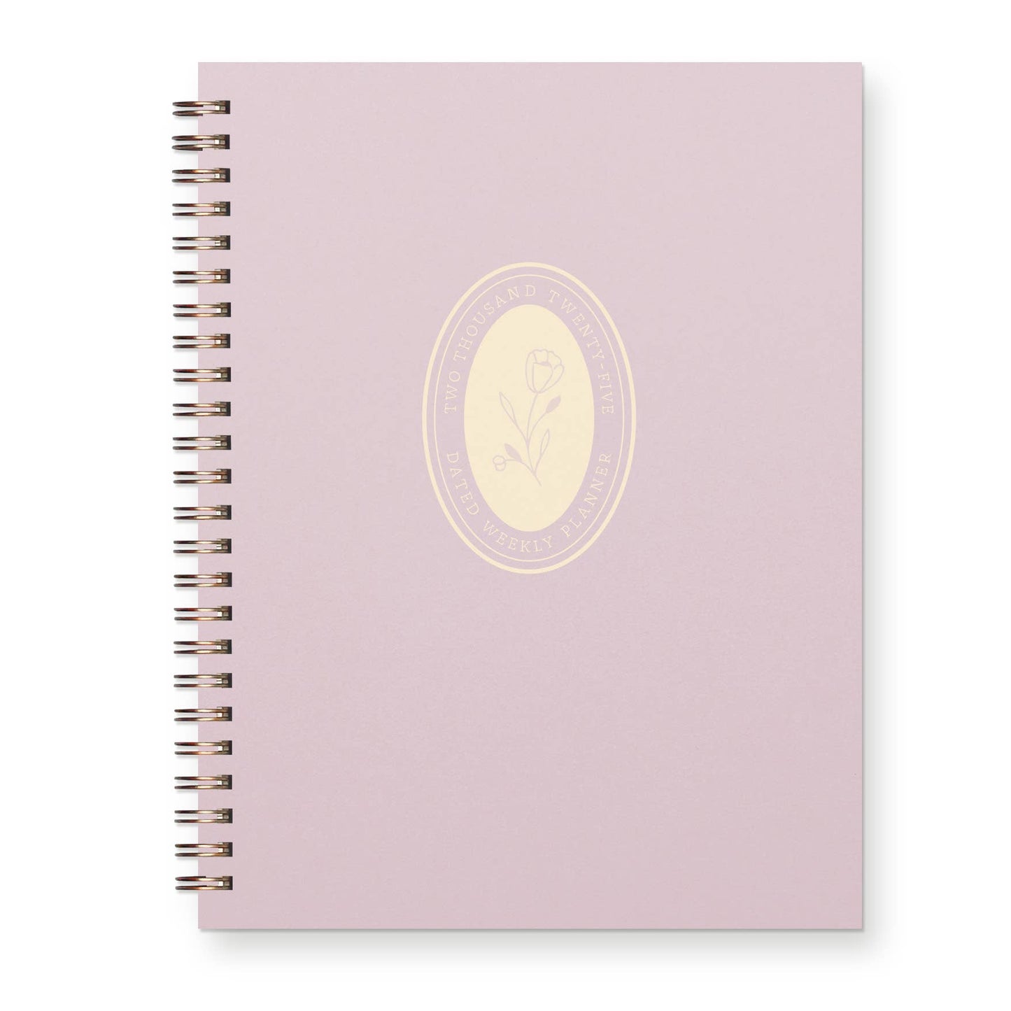 2025 Framed Floral Dated Weekly Planner: Saffron Cover | White Ink