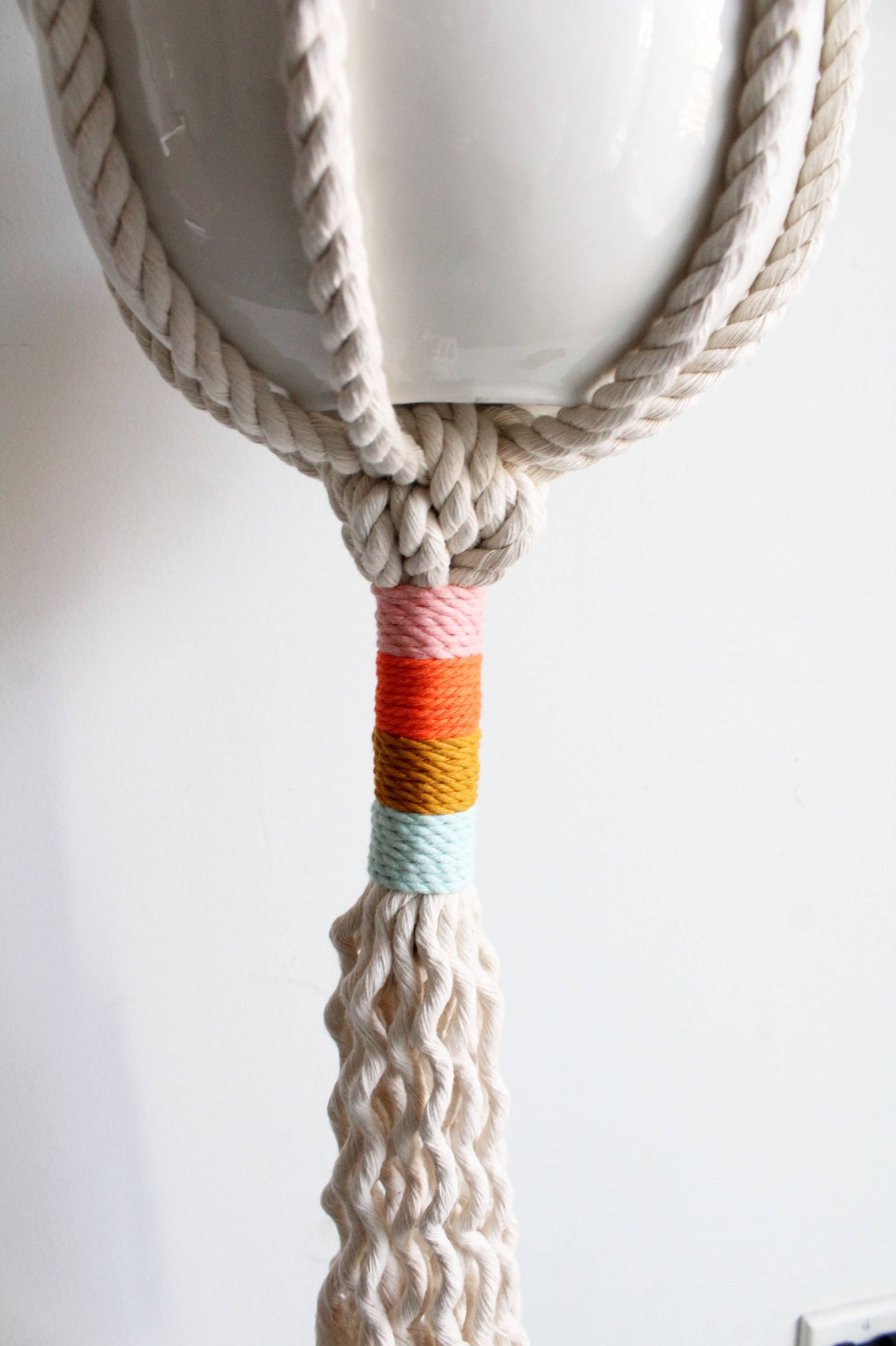 Macrame Plant Hanger, Hanging Planter, Unique Gift: 52 inches (from top to end of tassels)