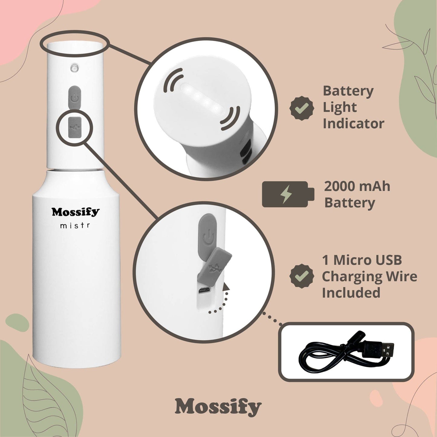 Mossify mistr™ - Automatic & Rechargeable Plant Mister