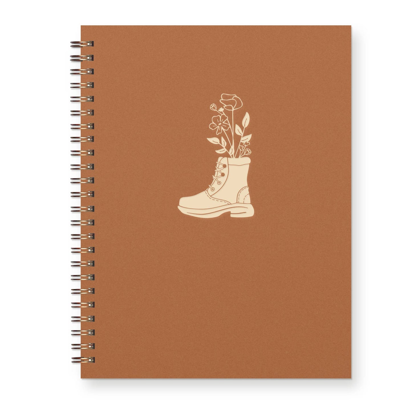 Boot Bouquet Journal : Lined Notebook: Moss Cover | White Ink