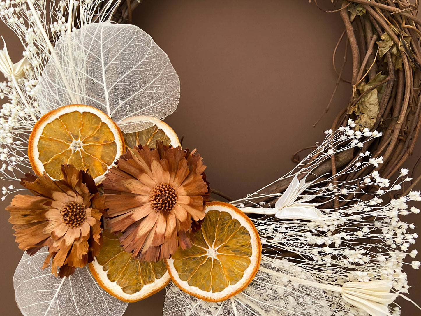 Rustic Dried Orange Vine Wreath: 10