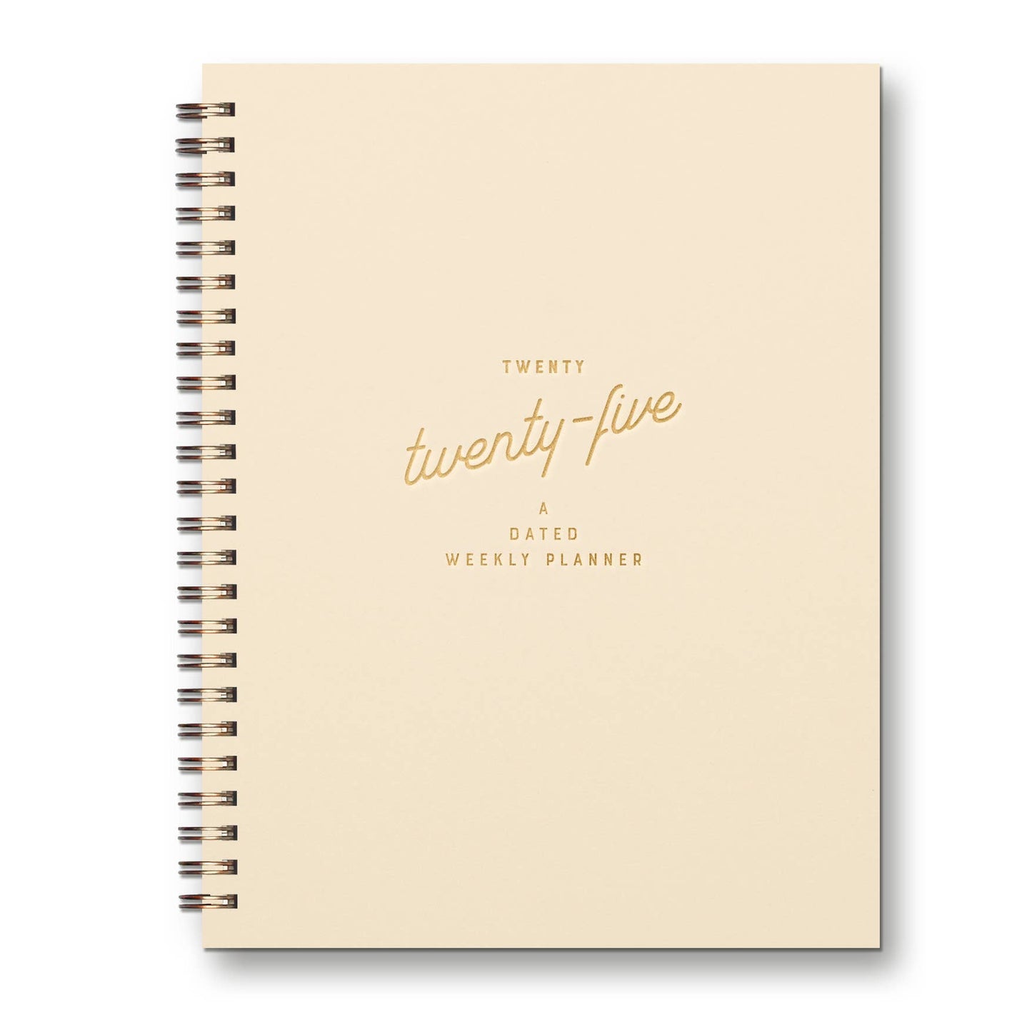 2025 Retro Dated Weekly Planner: French Vanilla Cover | Gold Foil