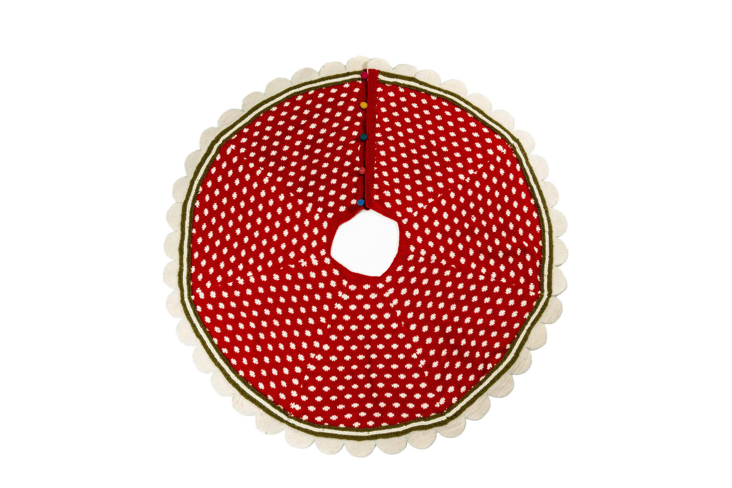 Dot Tree Skirt - Red: Red