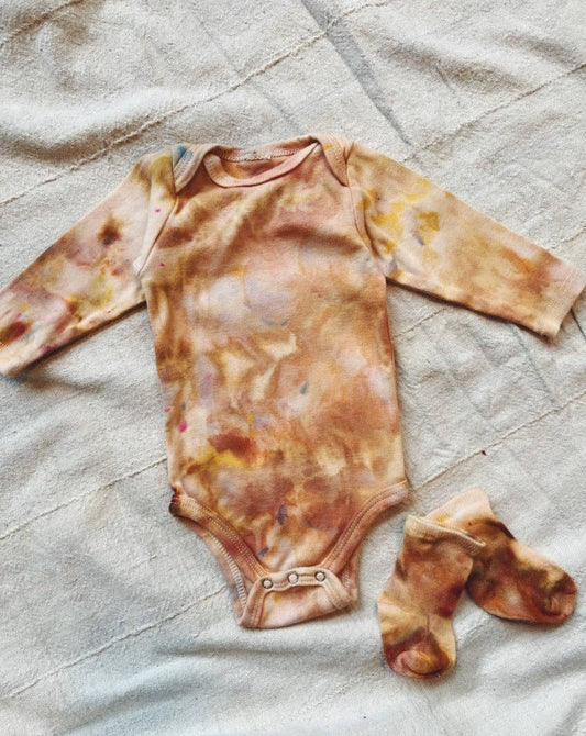 Long Sleeve Organic Onesies 4 Colors!: 18-24 mo / Desert Sunset