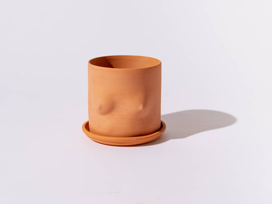 5" Terra-Cotta boob pot (With Saucer)